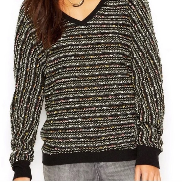 COPY - Sanctuary Black Metallic V Neck Sweater XS - Picture 8 of 8